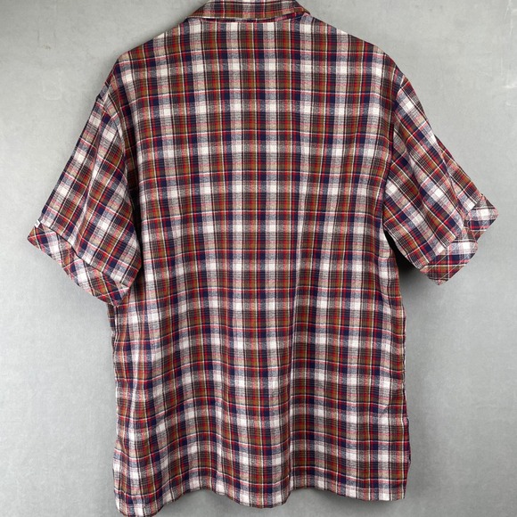 Vintage 70s 80s Kennington California Men Plaid Western S/S Button Down Shirt XL - Picture 2 of 7